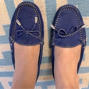 MERCANTI FIORENTINI Suede Drivers in Navy